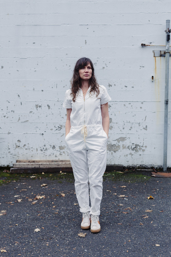 Nahanni Arntzen Menlo jumpsuit, white denim Nahanni Arntzen Menlo jumpsuit, white denim