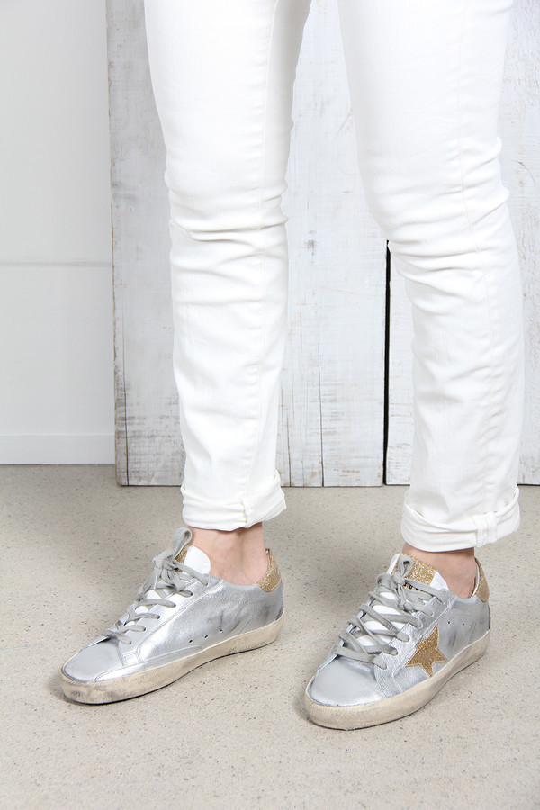 Golden Goose Superstar Sneakers in Leather with Leather Star Golden Goose Superstar Sneakers in Leather with Leather Star