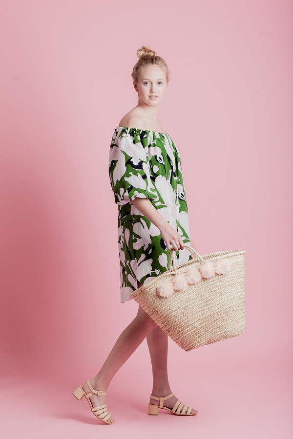 WHIT AFRICAN LILY BALLOON DRESS WHIT AFRICAN LILY BALLOON DRESS