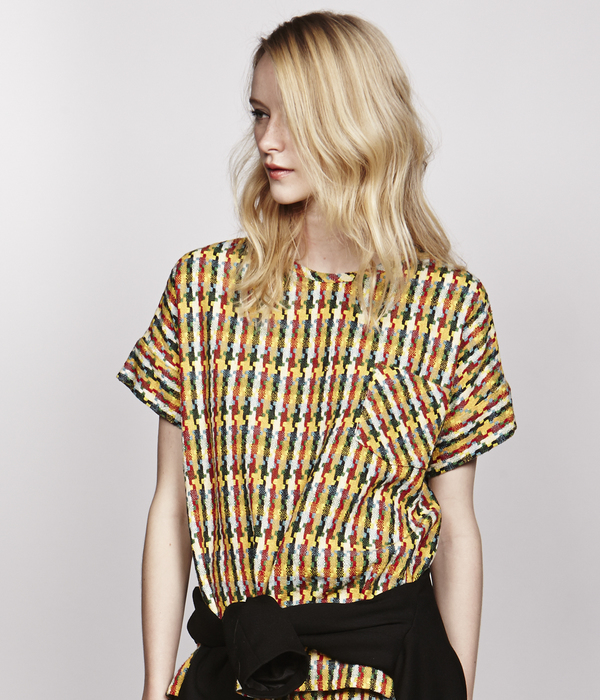 Nikki Chasin Brick Road Tweed Drop Sleeve Top Nikki Chasin Brick Road Tweed Drop Sleeve Top