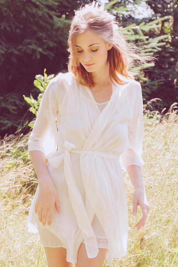 Salua Atelier Italian Cotton/Silk Short Robe Salua Atelier Italian Cotton/Silk Short Robe