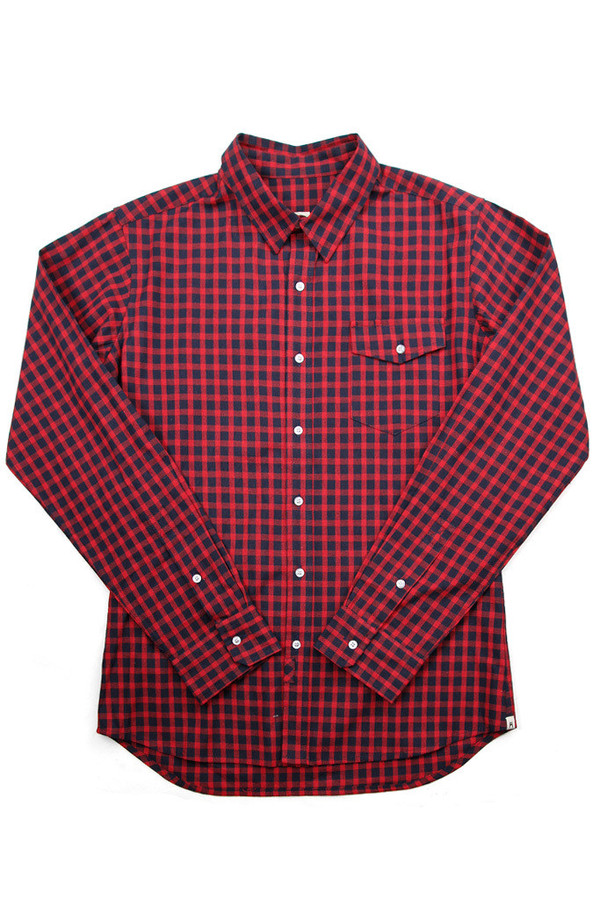 Men's Bridge & Burn Clinton Red and Blue Gingham Men's Bridge & Burn Clinton Red and Blue Gingham
