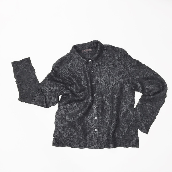 Johan Vintage Black Pleats Shirt Johan Vintage Black Pleats Shirt