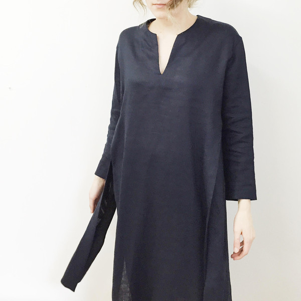 Sherie Muijs Shirt No. 9 - Navy Linen Sherie Muijs Shirt No. 9 - Navy Linen