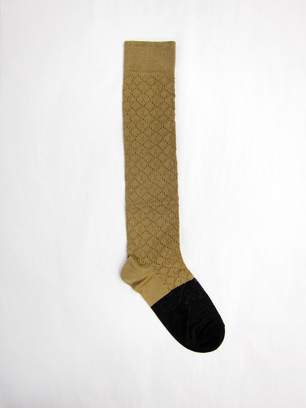 BLESS Knee Socks, Black/Beige BLESS Knee Socks, Black/Beige
