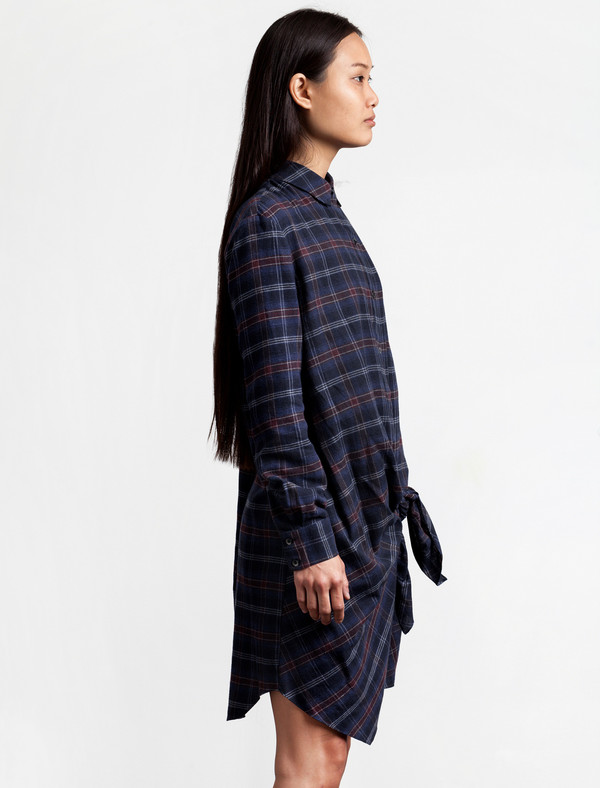 Thakoon Addition Flannel Side Tie Dress Thakoon Addition Flannel Side Tie Dress