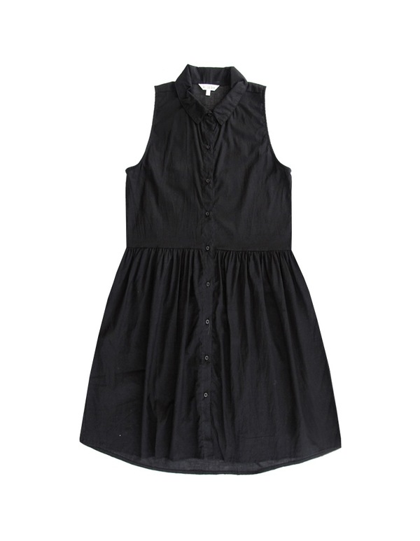 ALI GOLDEN BUTTON-UP DRESS - BLACK ALI GOLDEN BUTTON-UP DRESS - BLACK
