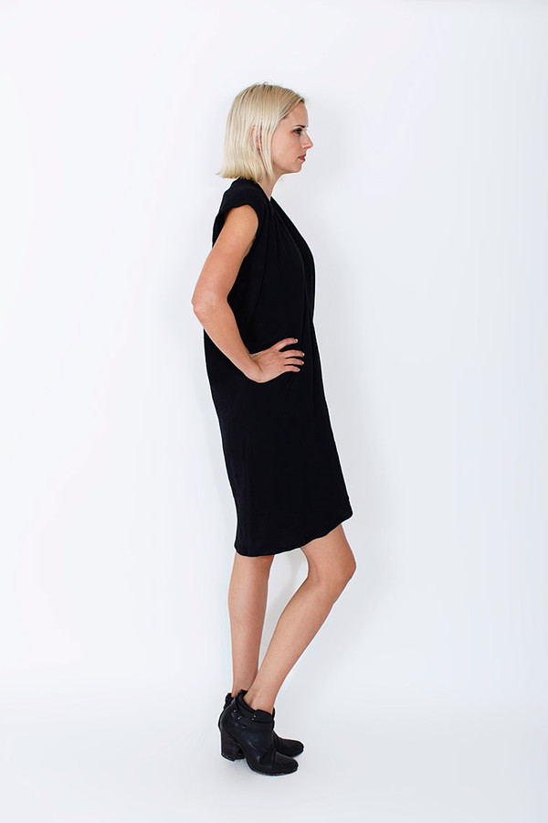 Miranda Bennett Black Everyday Dress, Double Gauze Miranda Bennett Black Everyday Dress, Double Gauze