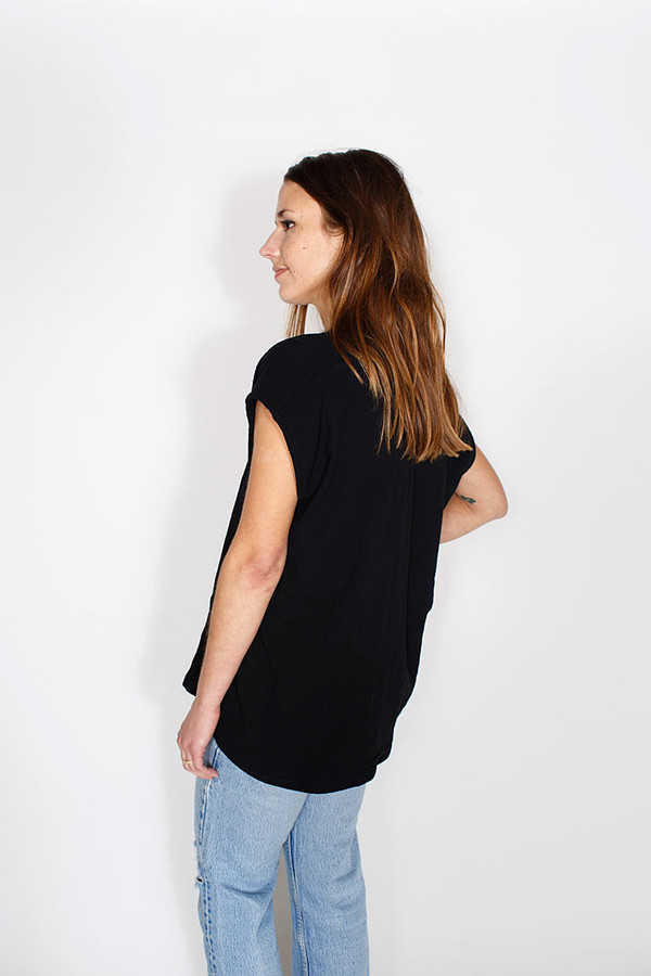 Miranda Bennett Black Everyday Top, Double Gauze Miranda Bennett Black Everyday Top, Double Gauze