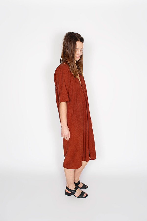 Miranda Bennett Rust Muse Dress, Silk Miranda Bennett Rust Muse Dress, Silk