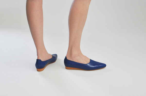 The Palatines Paratus High Vamp Wedge in Blue The Palatines Paratus High Vamp Wedge in Blue