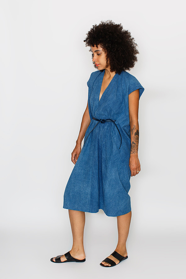 Miranda Bennett Indigo Tempest Dress | Silk Noil Miranda Bennett Indigo Tempest Dress | Silk Noil
