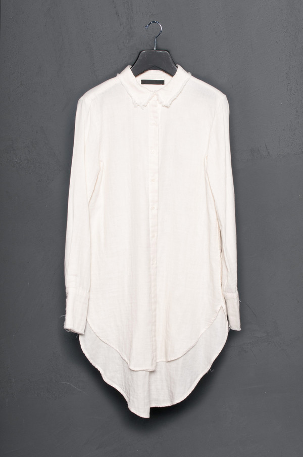 Raw Edge Crinkled Cotton Button Up Raw Edge Crinkled Cotton Button Up