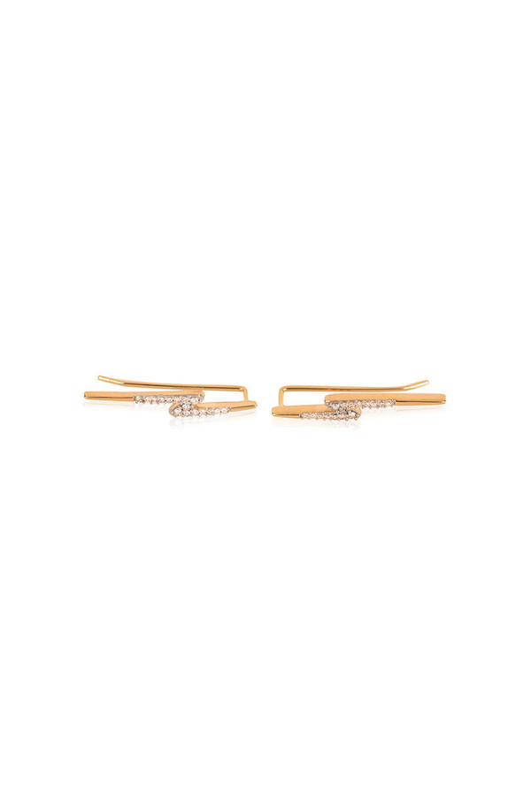 Adina Reyter Pave Lightning Bolt Wing Earrings 14k Yellow Gold White Diamonds Adina Reyter Pave Lightning Bolt Wing Earrings 14k Yellow Gold White Diamonds