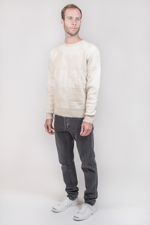 Men's Maison Kitsune Prince Of Wales Sweater Men's Maison Kitsune Prince Of Wales Sweater