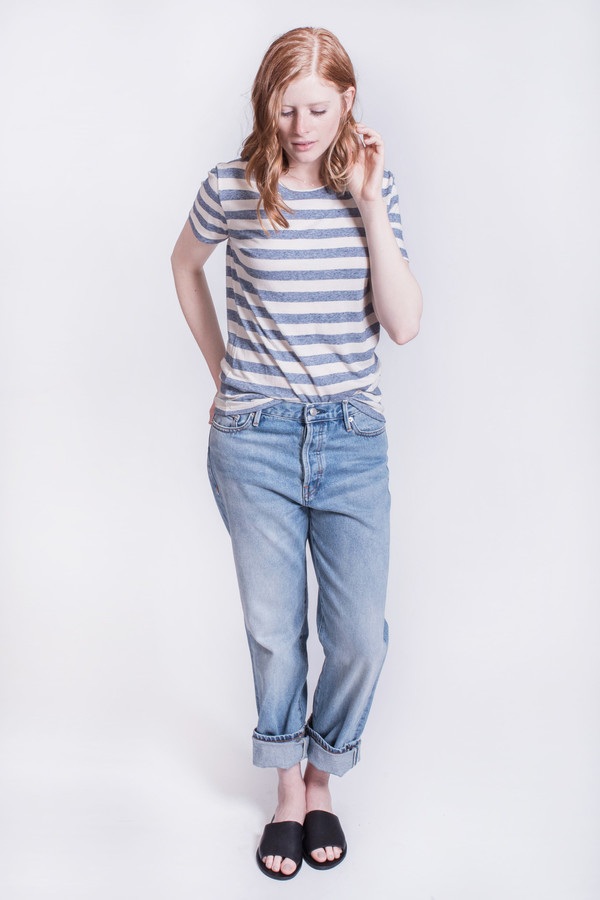 Calder Rampling Chambray Stripe Tee Calder Rampling Chambray Stripe Tee