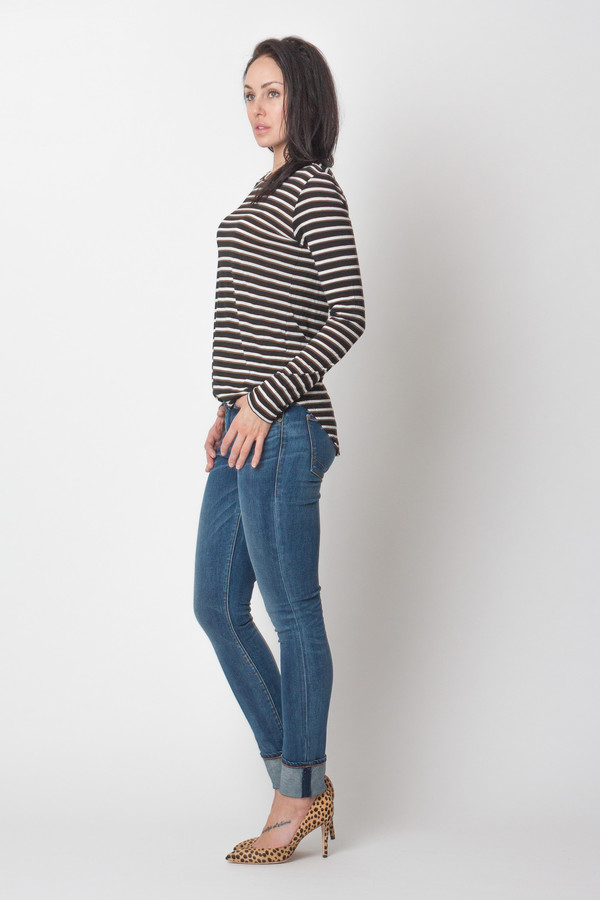 The Lady & the Sailor Round Bottom Tee Black Stripe The Lady & the Sailor Round Bottom Tee Black Stripe
