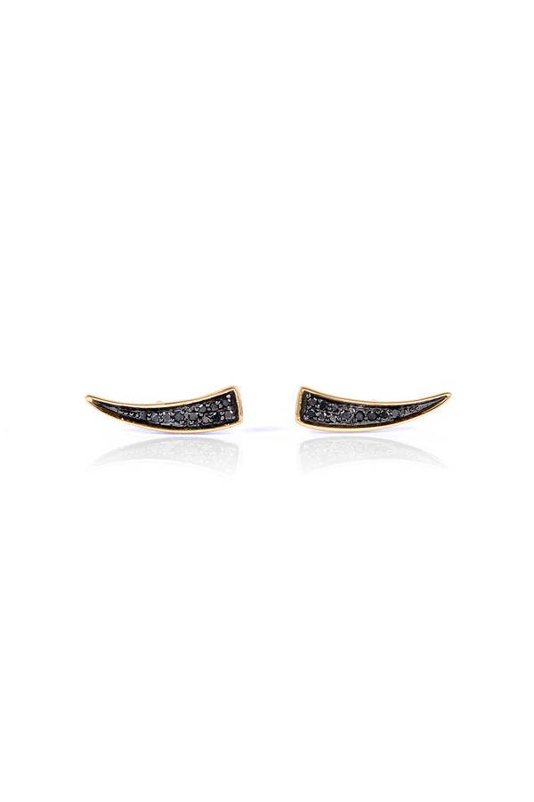 Small Pave Tusk Posts 14k Black Diamonds Small Pave Tusk Posts 14k Black Diamonds