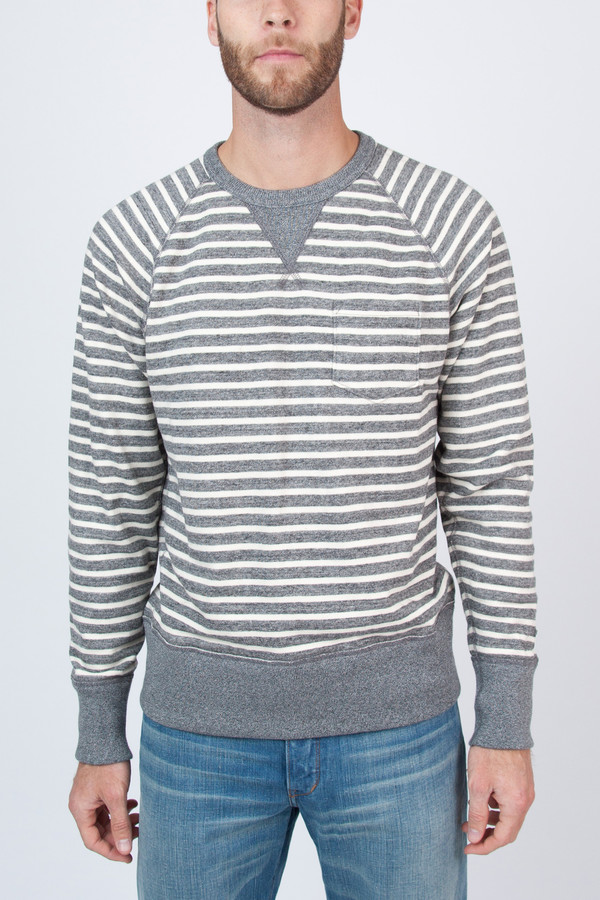 Men's Todd Snyder Champion Stripe Pocket Sweatshirt Men's Todd Snyder Champion Stripe Pocket Sweatshirt