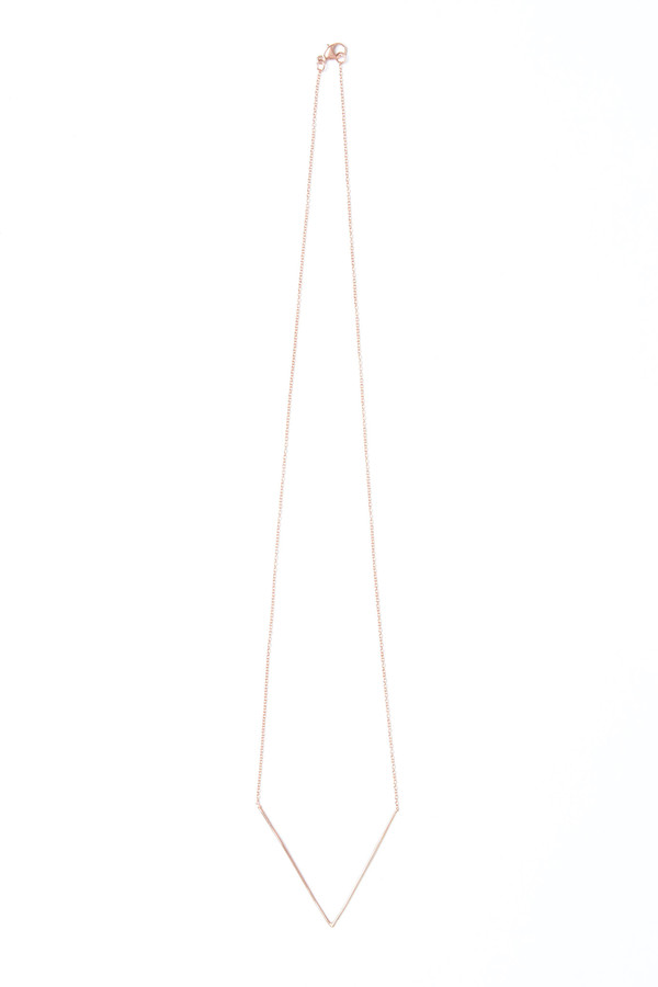 V Necklace 10K Rose Gold V Necklace 10K Rose Gold