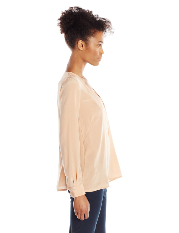 Vincetta Clay Silk Vneck Blouse Vincetta Clay Silk Vneck Blouse