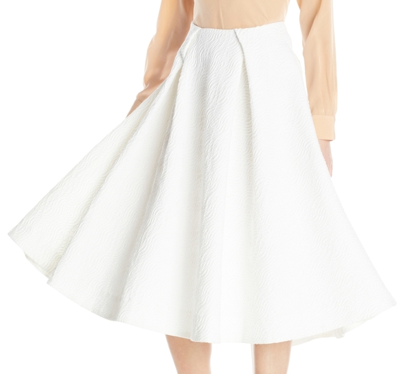Vincetta White Embossed Circle Skirt Vincetta White Embossed Circle Skirt