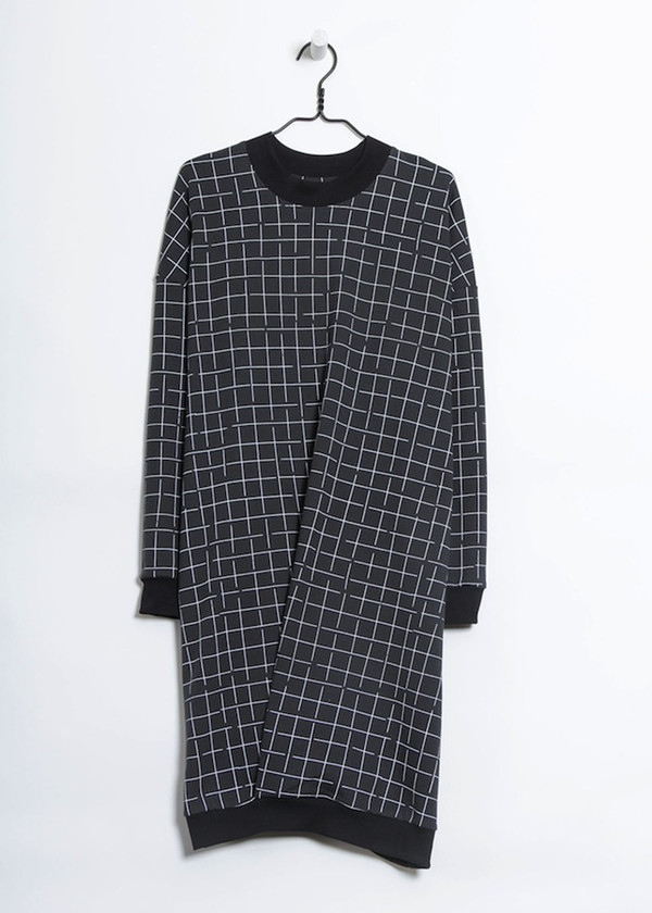 KOWTOW Anonymous Sweatshirt in White Grid on Dark Teal KOWTOW Anonymous Sweatshirt in White Grid on Dark Teal
