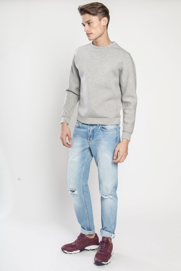 Men's Kenneth Ning Dolman Sleeve Sponge Pullover in Grey Men's Kenneth Ning Dolman Sleeve Sponge Pullover in Grey