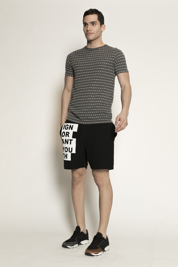 Men's Soulland Ferrell T-Shirt in Grey/White Dots Men's Soulland Ferrell T-Shirt in Grey/White Dots