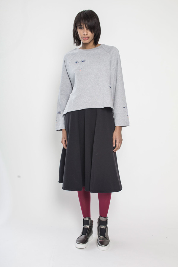 KOWTOW Figurine Sweater in Gray Marle KOWTOW Figurine Sweater in Gray Marle