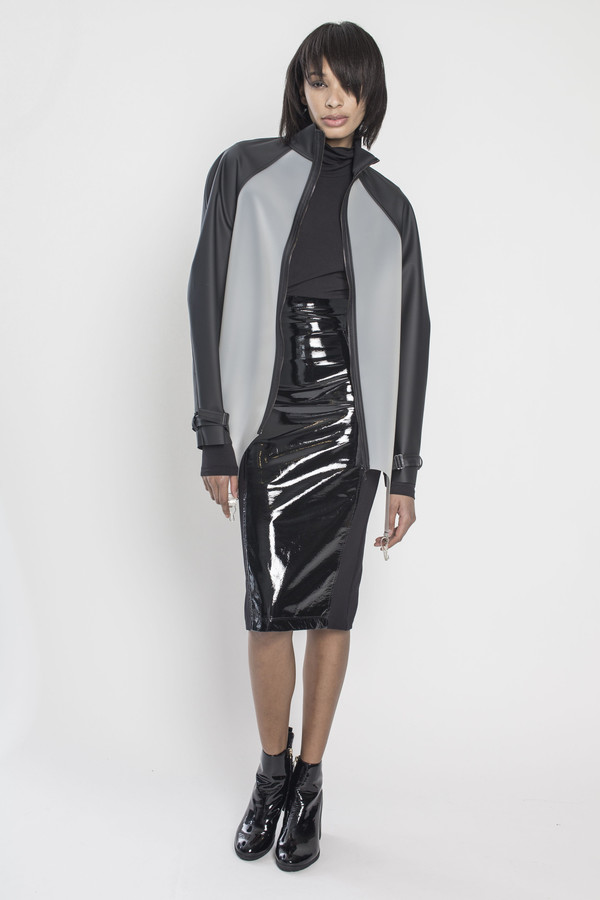 CHROMAT Garter Bomber in Black and White CHROMAT Garter Bomber in Black and White