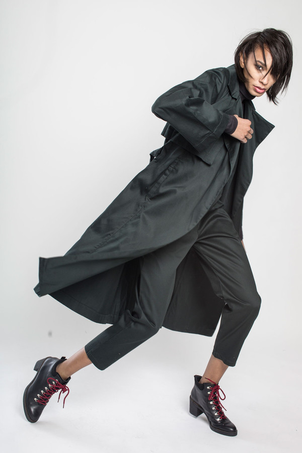 KOWTOW Keepsake Trench Coat in Dark Green KOWTOW Keepsake Trench Coat in Dark Green