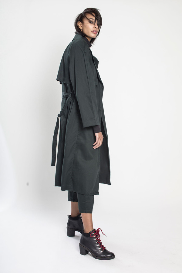 KOWTOW Keepsake Trench Coat in Dark Green KOWTOW Keepsake Trench Coat in Dark Green