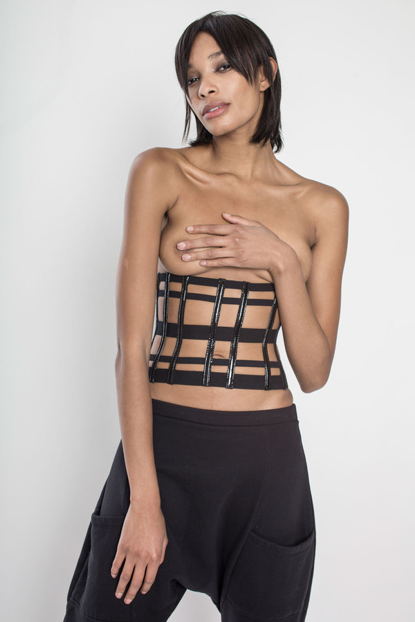 CHROMAT Patent Shoji Corset in Black CHROMAT Patent Shoji Corset in Black