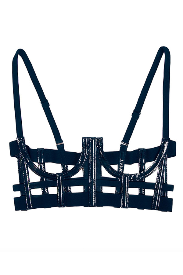 CHROMAT Patent Underwire Half Cage in Patent Leather CHROMAT Patent Underwire Half Cage in Patent Leather