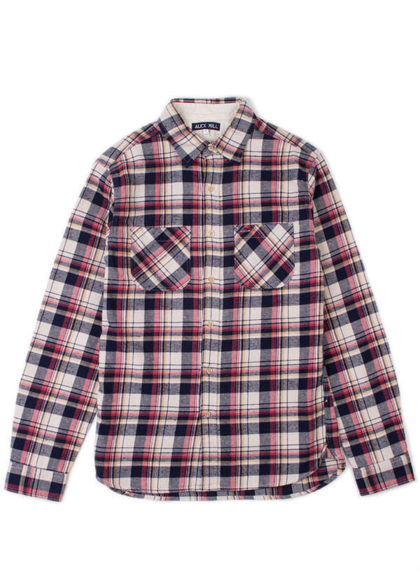 Men's Alex Mill Spring Flannel Shirt Navy/White/Red Men's Alex Mill Spring Flannel Shirt Navy/White/Red