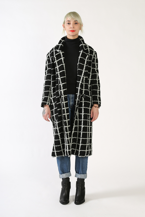 Kurt Lyle VERONICA Double Breasted Coat - GRID Kurt Lyle VERONICA Double Breasted Coat - GRID