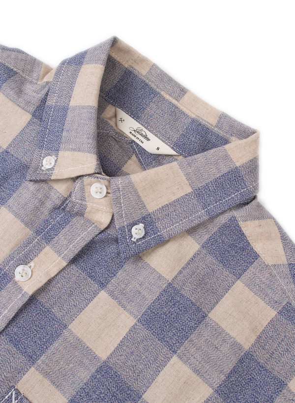 Men's 3Sixteen SS Workshirt Blue Mock Twist Men's 3Sixteen SS Workshirt Blue Mock Twist