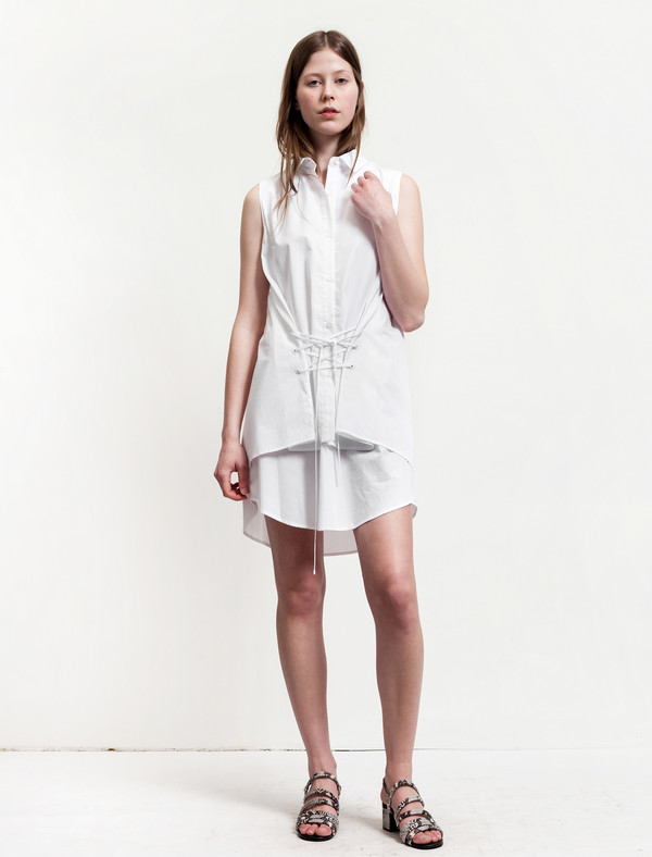 Thakoon Womens Layered Shirtdress - White Thakoon Womens Layered Shirtdress - White
