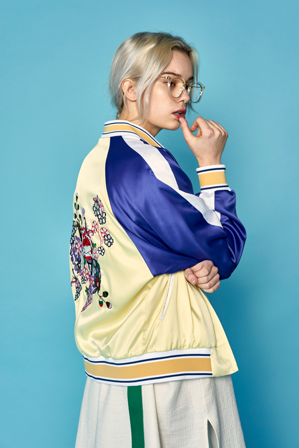 ANOTHER A Satin Embroidered Bomber Jacket ANOTHER A Satin Embroidered Bomber Jacket