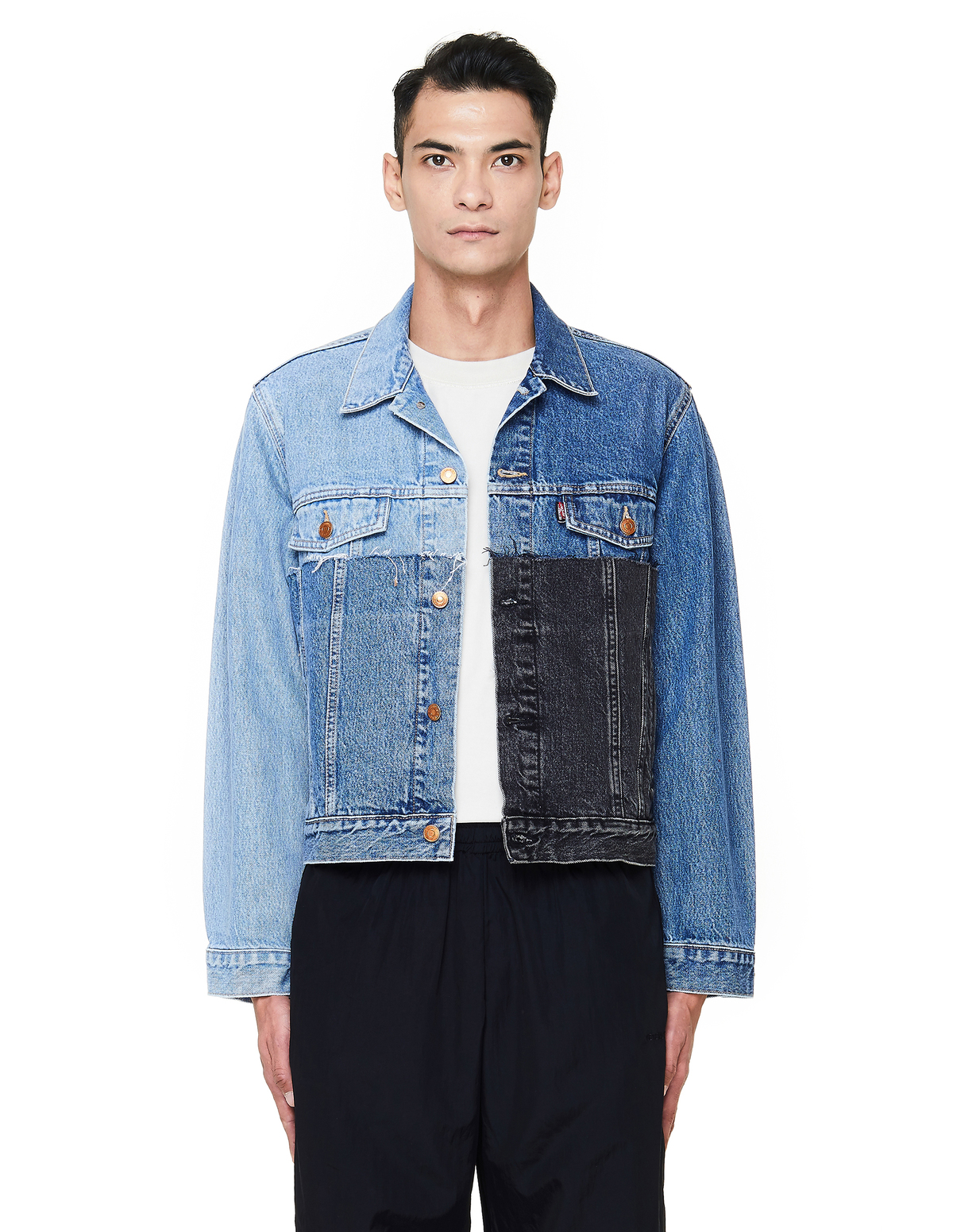 levi's patchwork black trucker jacket