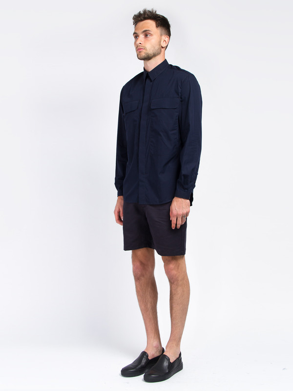 Carlos Campos Uniform Woven Shirt Navy Carlos Campos Uniform Woven Shirt Navy
