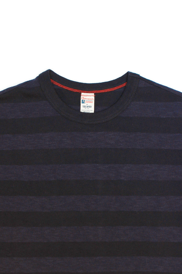 Todd Snyder x Champion Tonal Stripe Crew Navy Todd Snyder x Champion Tonal Stripe Crew Navy