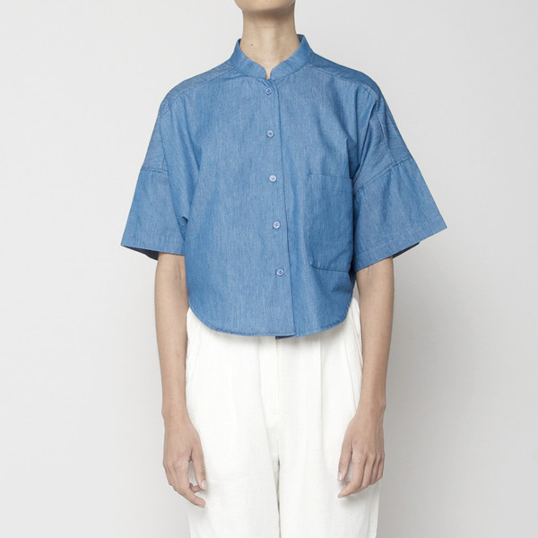 7115 by Szeki Pocket Cropped Shirt- Indigo SS16 7115 by Szeki Pocket Cropped Shirt- Indigo SS16