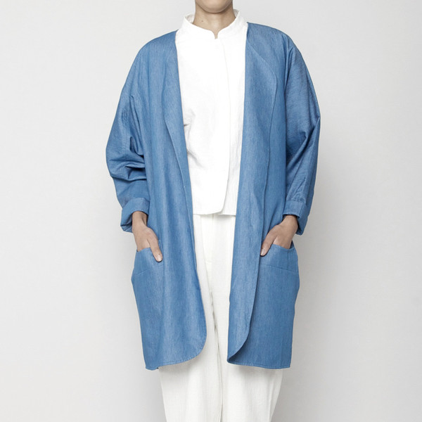 7115 by Szeki Spring Duster Coat- Indigo SS16 7115 by Szeki Spring Duster Coat- Indigo SS16