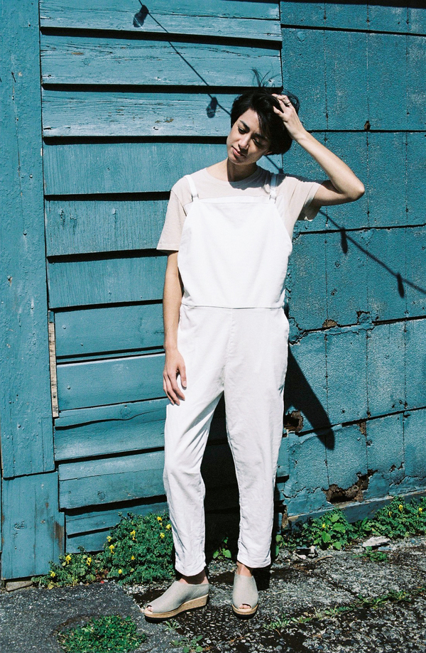 BaseRange Long Strap Overall - white corduroy BaseRange Long Strap Overall - white corduroy
