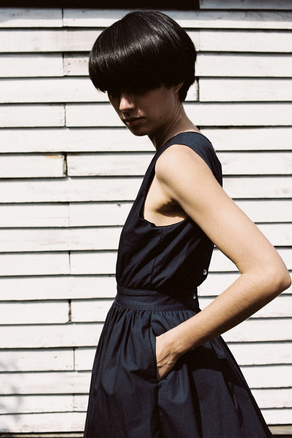 Objects Without Meaning Button-Back Dress - navy Objects Without Meaning Button-Back Dress - navy