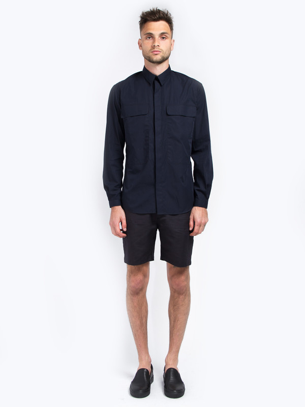 Men's Carlos Campos Uniform Woven Shirt Navy Men's Carlos Campos Uniform Woven Shirt Navy