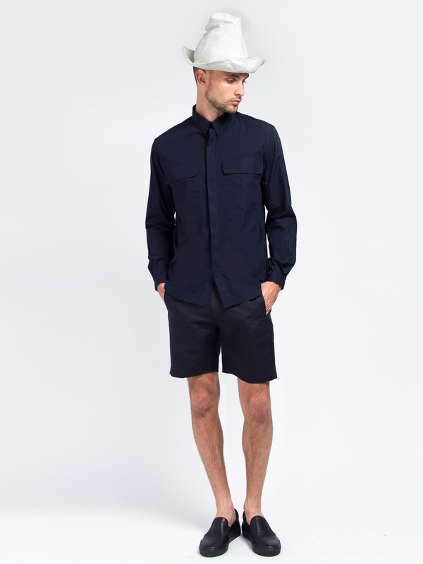 Men's Carlos Campos Uniform Woven Shirt Navy Men's Carlos Campos Uniform Woven Shirt Navy