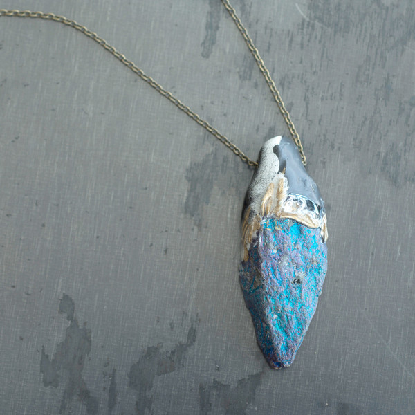 Adina Mills Peacock Pyrite on a Brass Chain Necklace - SOLD OUT Adina Mills Peacock Pyrite on a Brass Chain Necklace - SOLD OUT